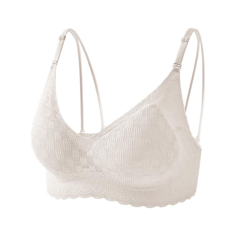 One-piece seamless underwear, exquisite jacquard beauty vest, fixed cup, skin-friendly and breathable bra cover