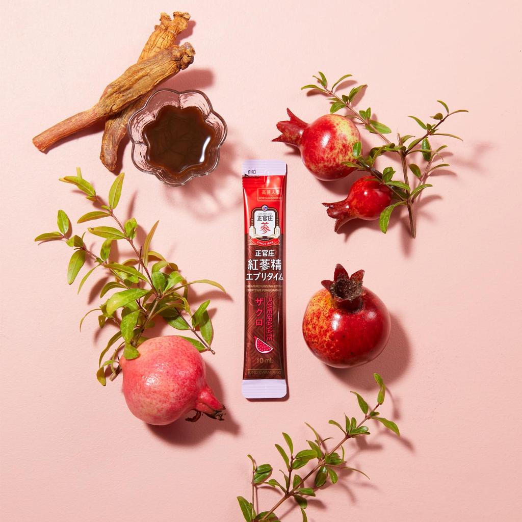 Jeonggwanjang Roter Ginseng Everytime Granatapfel 10ml x 20 Beutel Koreanischer Ginseng konzentrierter Extrakt 1 Beutel 1000mg Koreanischer roter Ginseng Granatapfel