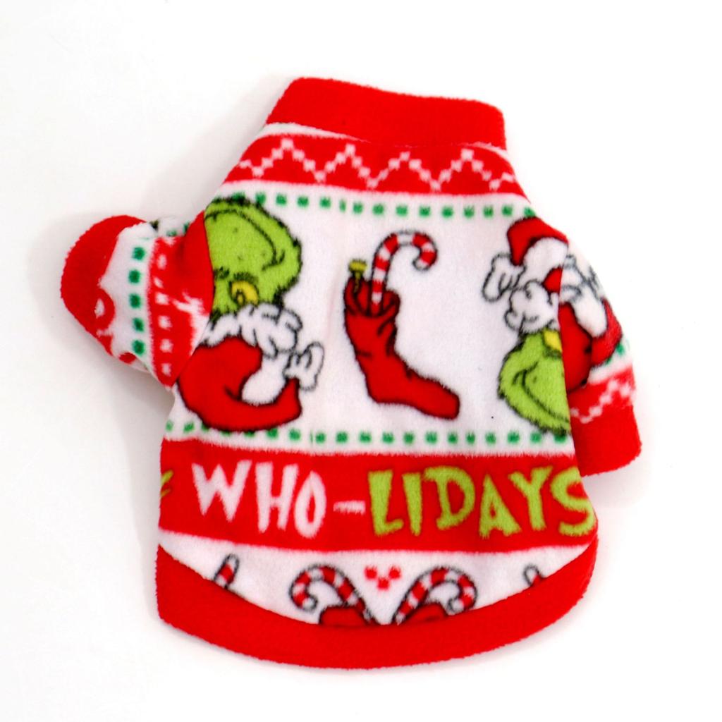 Autumn and Winter Classic Christmas, Dog and Kitten Fleece Jacket, Multi-color Selection