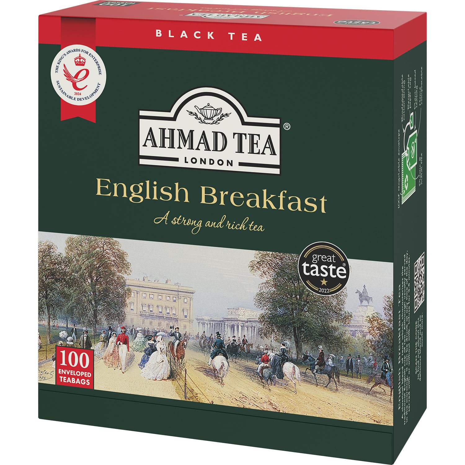 Ahmad Tea English Breakfast Bags 100 recommended milk individually wrapped large capacity commercial use