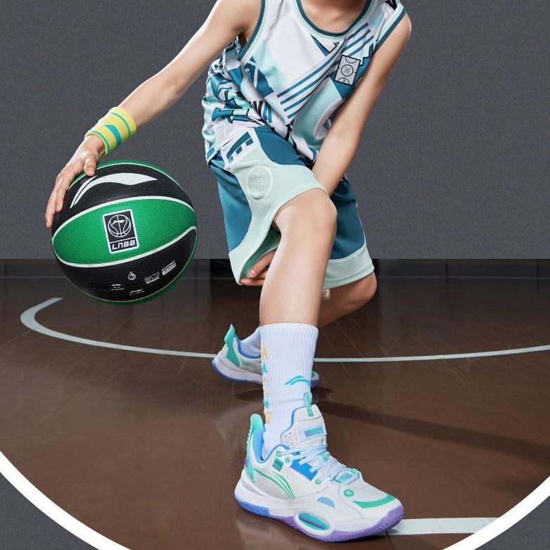 Li Ning All City 10 V1 Low Basketball Shoes Kids sneakers White Green YKBS024-3