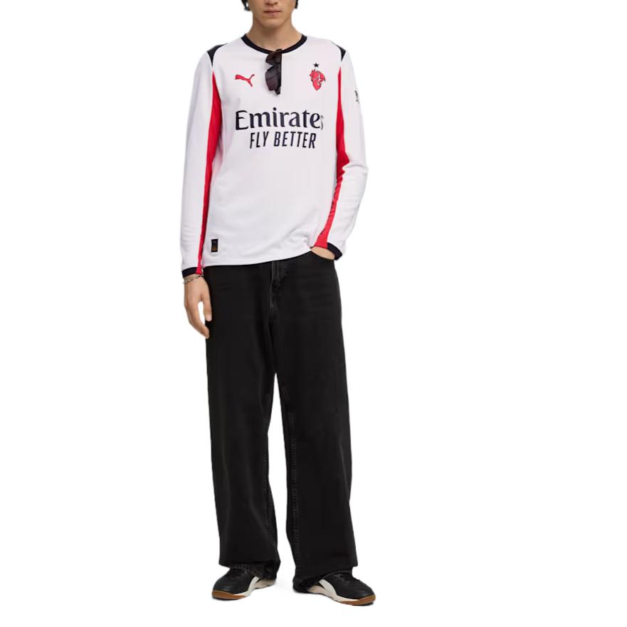 Puma Acm Camiseta de Visitante Réplica Serie Manga Larga Cómoda Versátil Respetuosa con la Piel Camiseta de Fútbol Hombre tops 779972-02