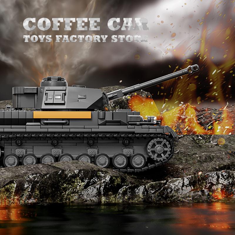 Non-Toxic Germany Military Medium Tank Iv Moc Bricks Puzzle Toys Ww2 G-Type Panzer Building Blocks Army Car Model Adult Children Kids Gifts New