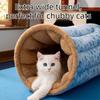 Folding 2 In 1 Cat Tunnel Bed Thickened Winter Warm Cat Bed Creative Pet Sleeping Mat  Pet Gift
