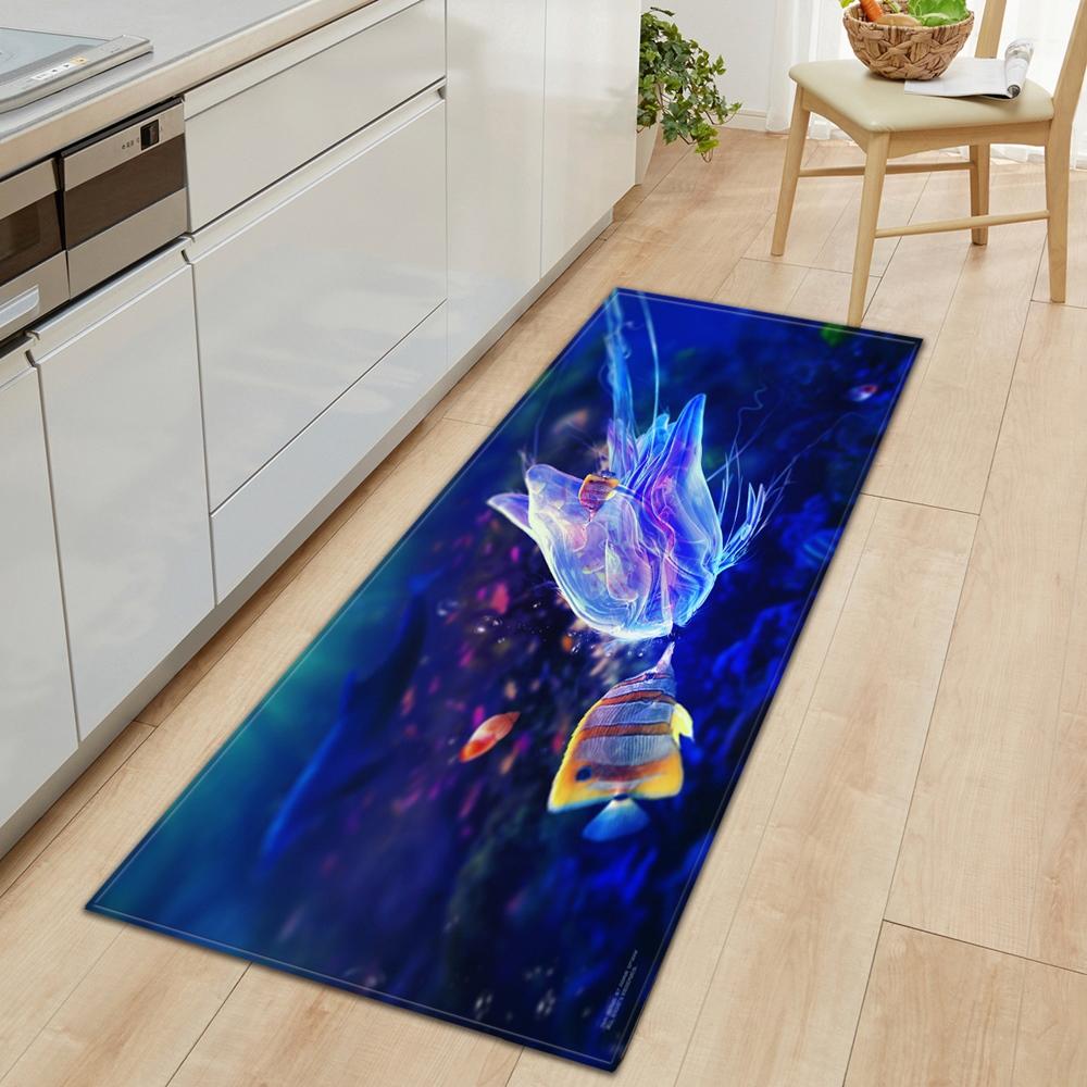 Porch Door Mats Bedroom Home Flooring Living Room Rugs Bathroom Non-Slip Rugs Sea World Fish Rugs Kitchen Mats