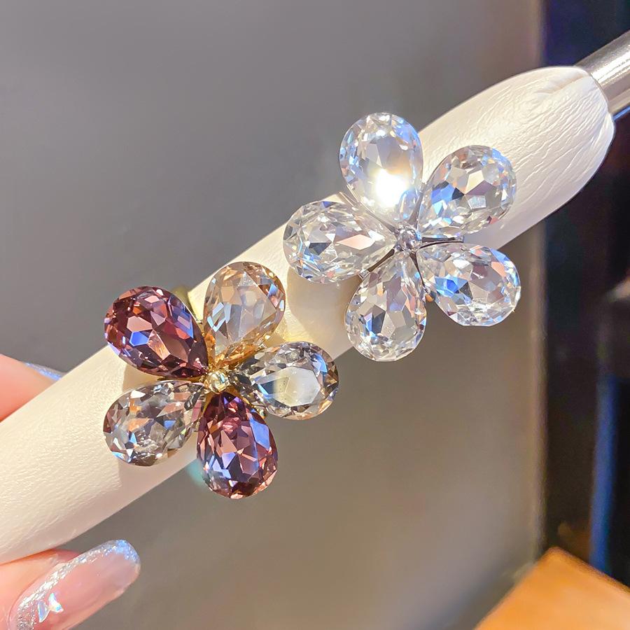 Fünfblättriger Diamantblumen-Öffnungsring - Eleganter und modischer Indexfinger-Schmuck