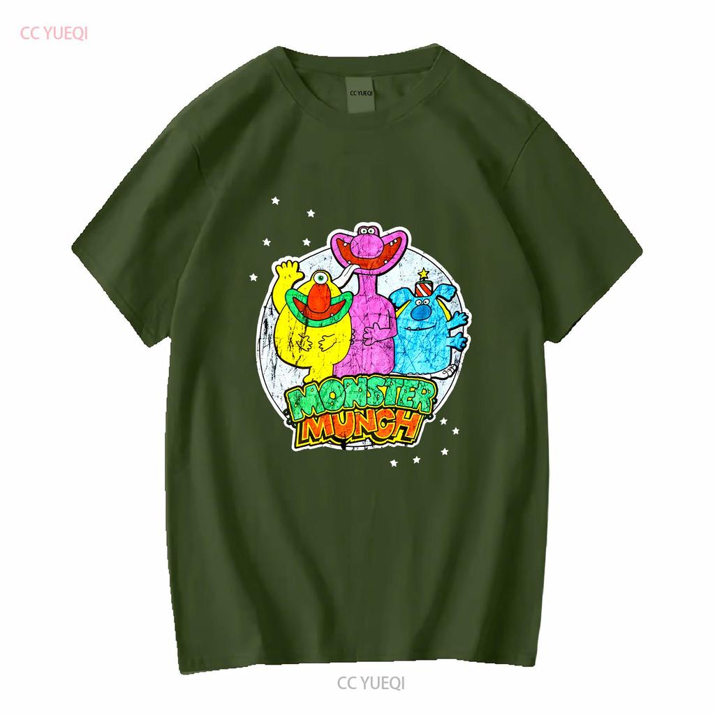Monster Munch Black D T Shirt Mens Vintage Washed Unisex Soft Homme Fashion Breathable Top For Everyday Wear Stretched