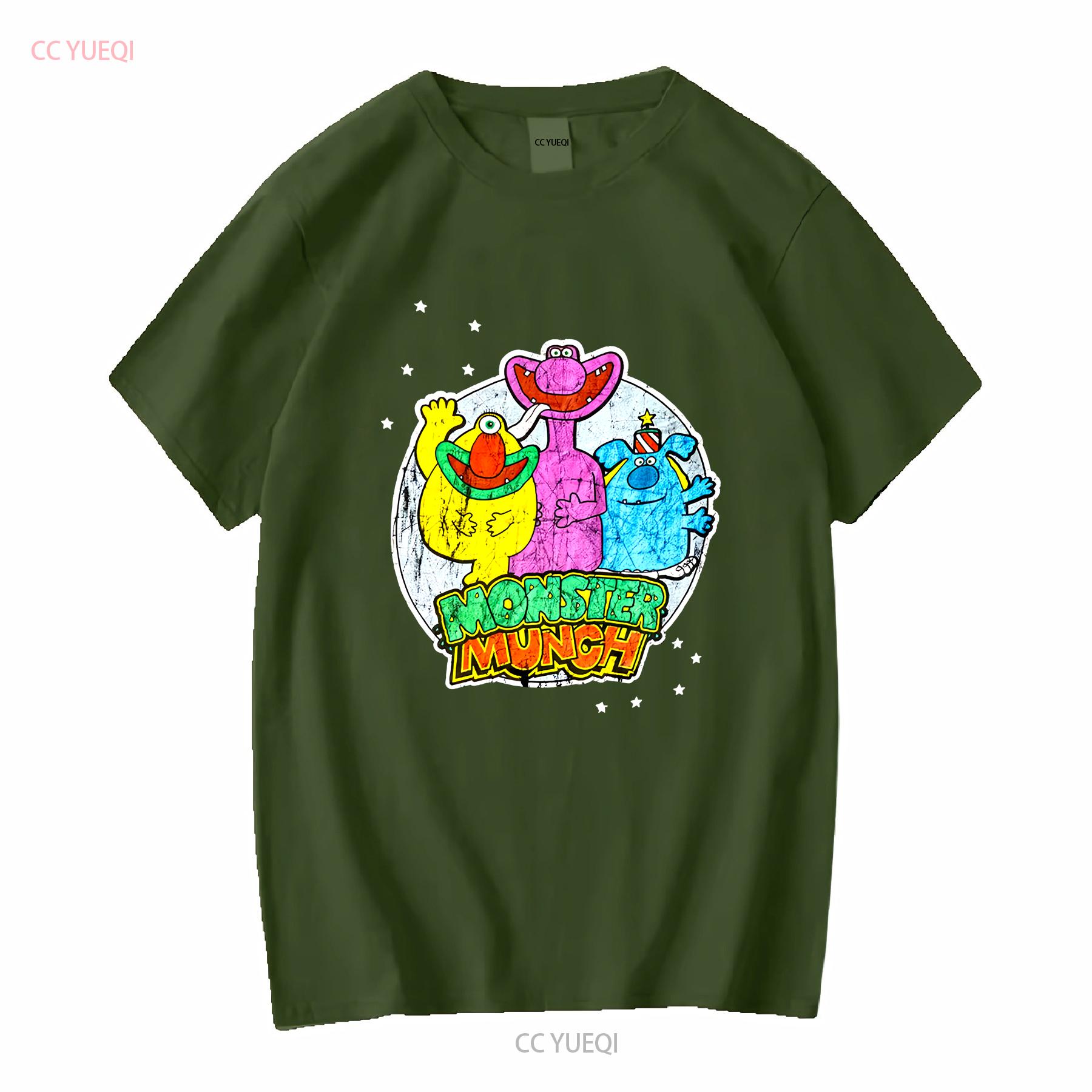 

Monster Munch Black d T Shirt Mens vintage Washed Unisex Soft homme fashion Breathable Top For Everyday Wear Stretched L