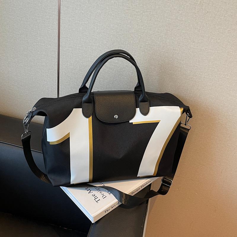 

Large capacity portable short-distance travel bag Women s business trip light luggage bag Sports fitness bag Travel luggage bag чёрный