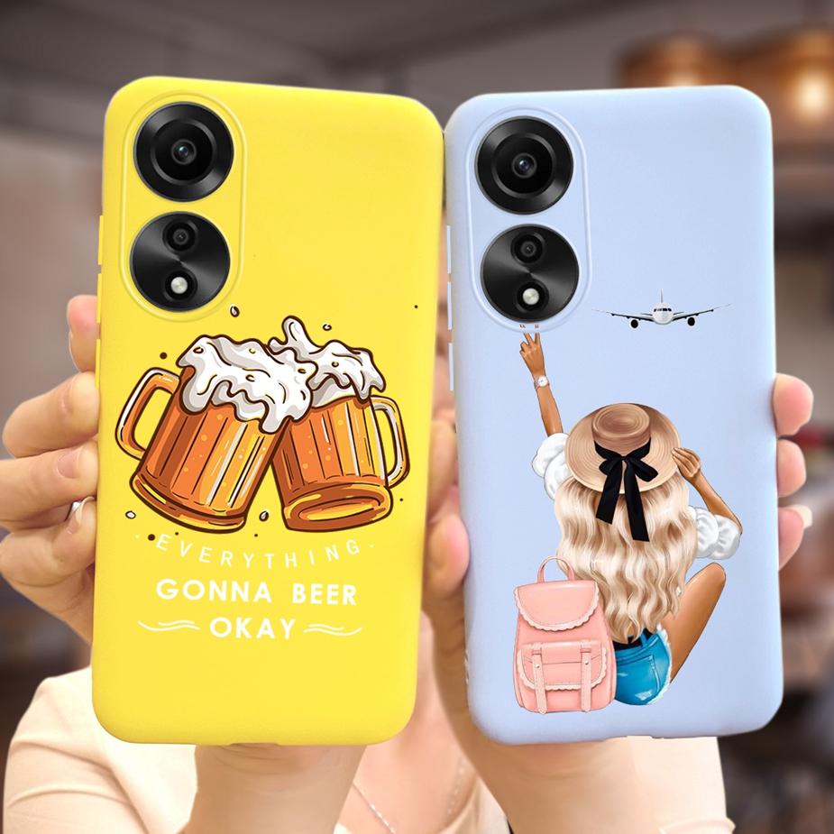 For Oppo A78 4G Case CPH2565 Cute Dinosaur Cartoon Painted Cover Soft Silicone Phone Case For Oppo A78 A 78 OppoA78 4G 5G Fundas