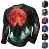 Men's Halloween Printed Neck Long Sleeve Shirt