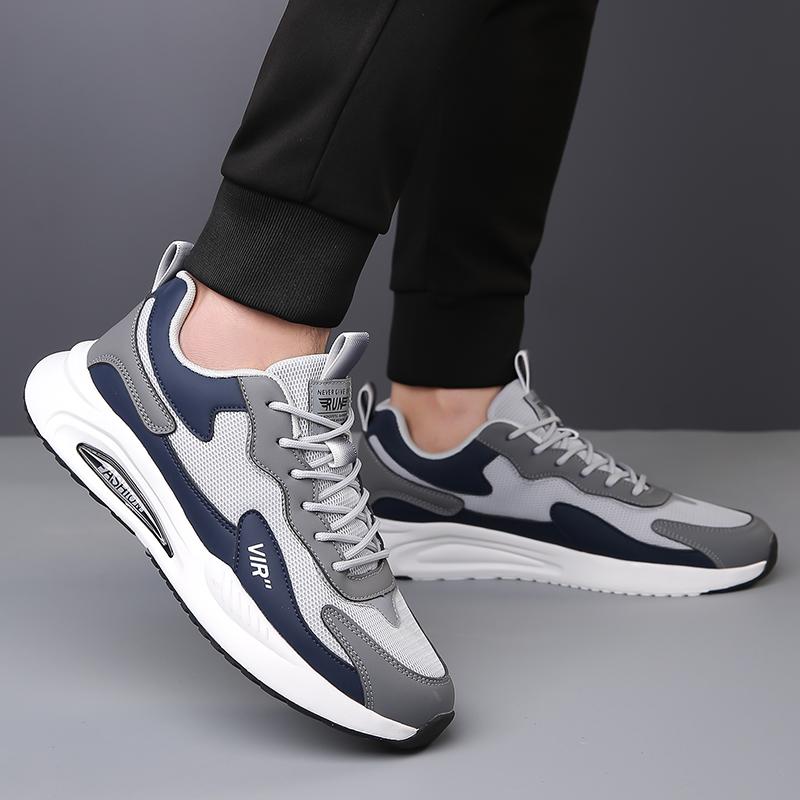 Four Seass 2026 New Men's Black Leather Shoes - Breathable Thick-soled Fashiable Sports Shoes, Casual and Sporty