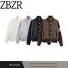 Za New Arrival Women's Clothing ZR Fashion Style Export Fashion All-Match Casual Knitting Stitching Jacket Outwear