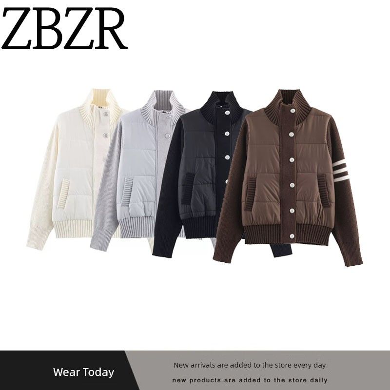Za New Arrival Women's Clothing ZR Fashion Style Export Fashion All-Match Casual Knitting Stitching Jacket Outwear