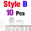 10Pcs Stainless Steel Swim Jig Dancer Jig Blade Chatter Style Bait Fishing Lure Parts for Angling