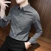 Camicia a quadri autunnale Versione coreana sottile maschile della camicia professionale da lavoro non stirata da lavoro Camicia da uomo versatile