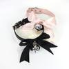 Bow Neck Strap Sexy Pu Leather Collar Bell Fun Neck Chain Collarbone Chain Women's Necklace Traction Rope Chain