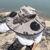 Outdoor UV/Heat Protection Sun Hat Bucket Fishing Hat Summer Wide Brimmed Sun Hat Fishing Hat Fisherman Hat Solar Fan Cap