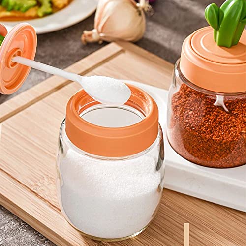 Huiyu Sugar Dispenser, Salt Dispenser, Spice Bottle, Seasoning Container (Set of 4)