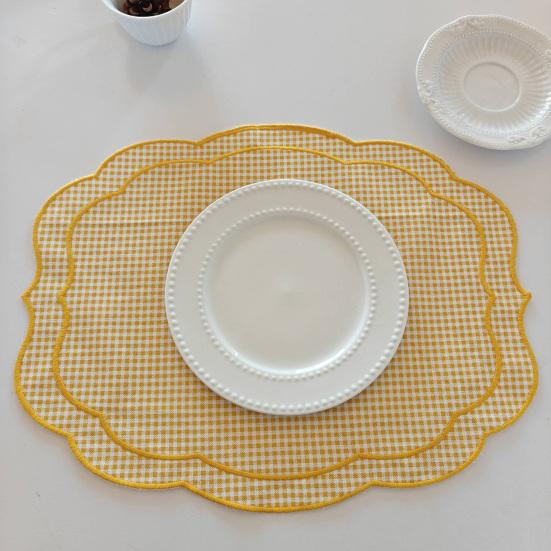 Tovaglietta a Quadri Retrò Tovaglietta Ricamata in Stile Vintage Lavabile in Lavatrice Tovaglietta Rustica per Tavola da Pranzo Decorazione per Matrimonio Festa Compleanno