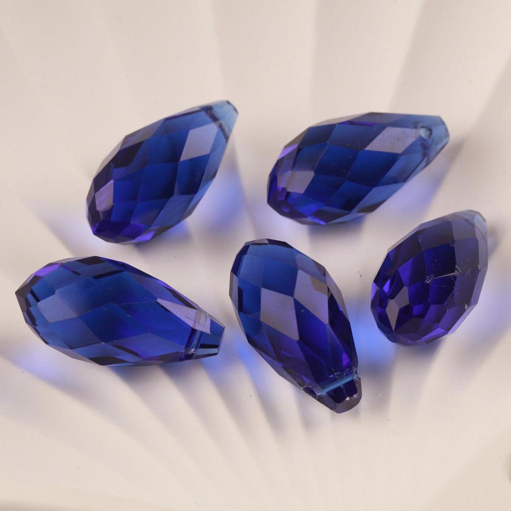 10pcs Teardrop Faceted Crystal Glass Beads Loose 12x25mm Drilled Pendant Drops  Crafts Beads for DIY Jewelry Making  Accessories