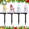 LED Decorative Lawn Ornament Solar Snowman Pathway Lights, Outdoor Waterproof Ground Stake with Resin Landscape Lamp Light, Garden Light for