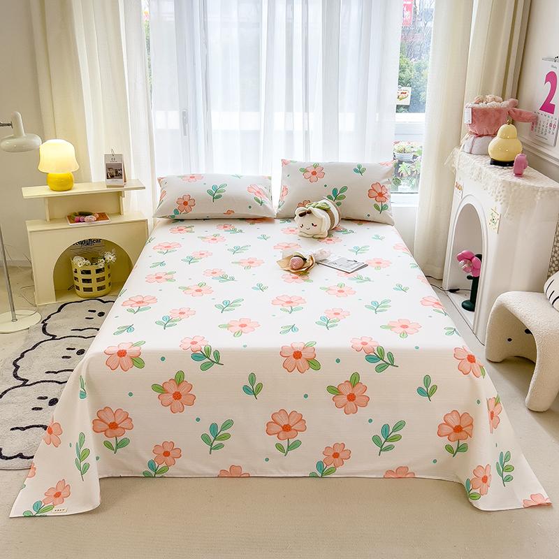 Painted Flowers 100% Cotton Bed Sheet Set Thickened Bedspread with Pillowcases Skin-friendly Breathable High Quality Bedding Set