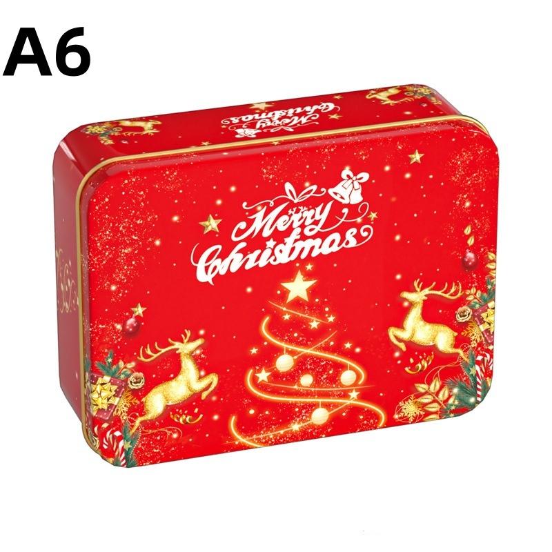 Christmas Tinplate Candy Tin Can Metal Box Cartoon Elk Santa Claus Letter Printed Xmas Candy Cookie Tea Storage Gift Case