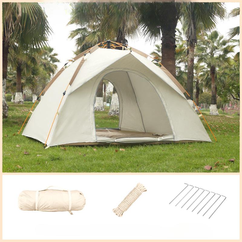 Tent Outdoor Automatic Portable Folding Camping Beach Quickly Open Camping Silver Glue Coating Thickened Rainproof