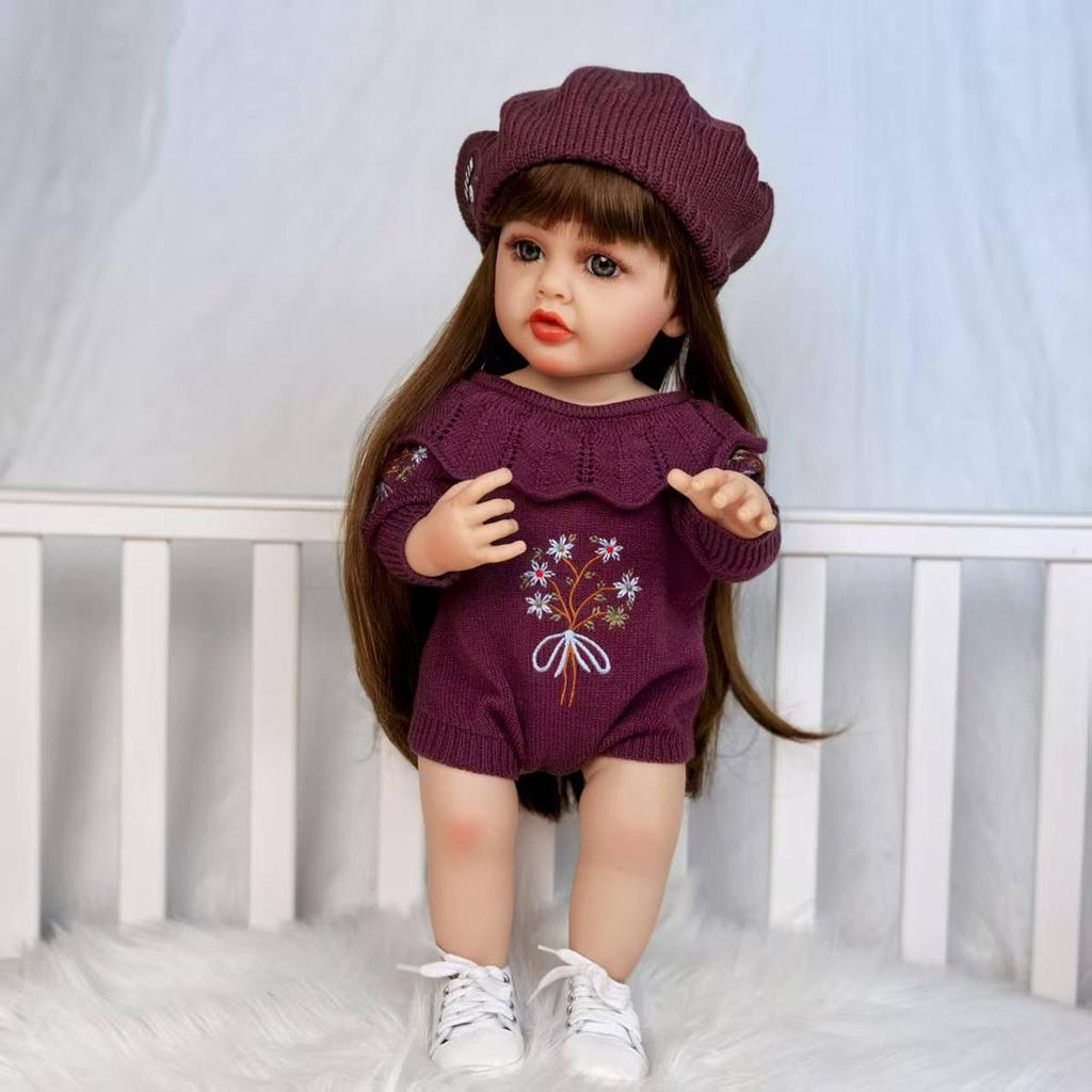 New Reborn Baby Dolls Full Silicone Vinyl 55 Cm Wear Sweeter Bebe Reborn Model Toy Kids Playmates Christmas Birthday Gifts