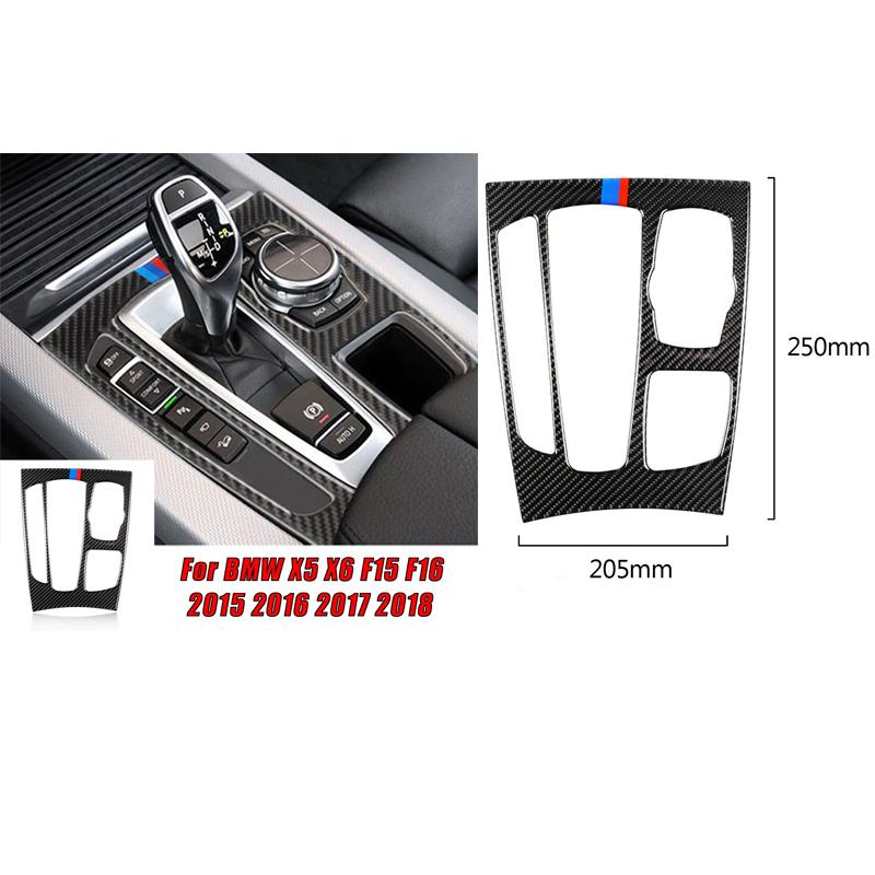 

Углеродное волокно, крышка коробки переключения передач для BMW F15 F16 X5 X6, наклейка на рычаг автомобиля, наклейка, отделка 2015-2018, интерьер