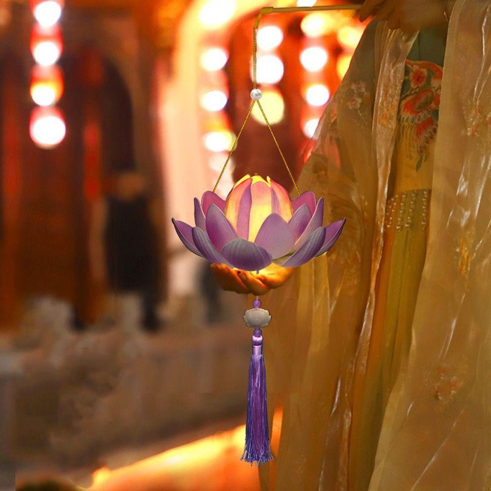 Paper DIY Lantern Material Kit Lotus Flower Mid Autumn Lotus Lantern Children