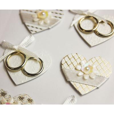 10 3D Stickers - Wedding Hearts - Wedding Rings