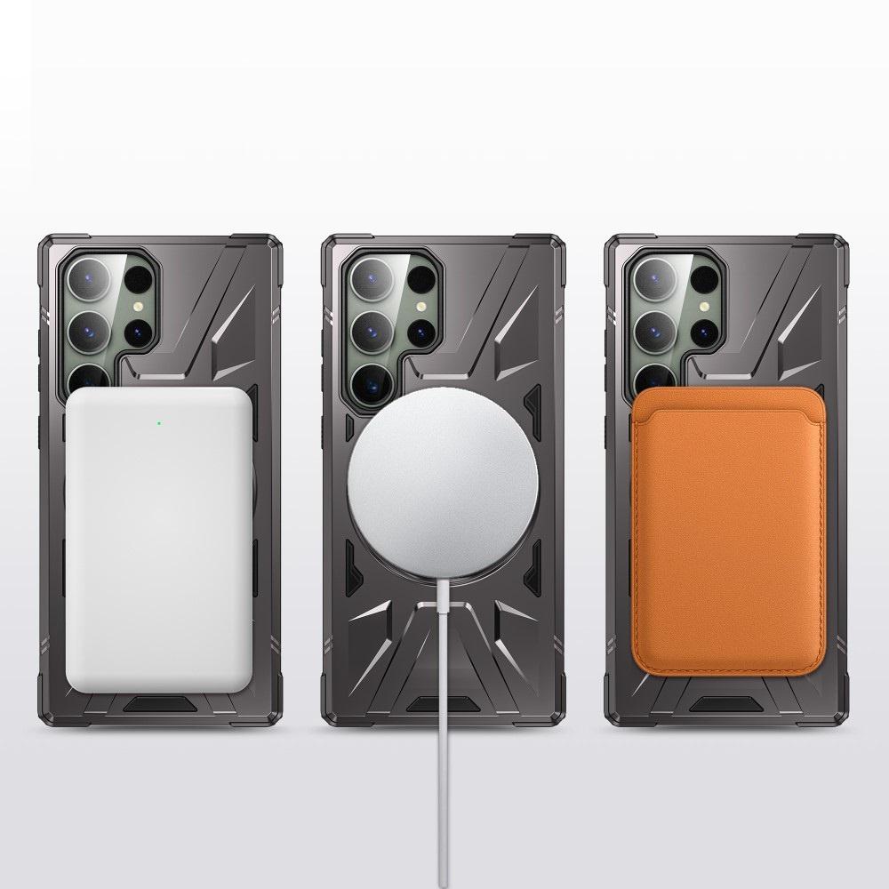 Case for Samsung Galaxy S24 Ultra, Armored with a Stand and a Plate for the Holder, Gray