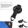 2PCS Black Suction Cup Hooks Reusable Tarp Securing Suction Cup  Travel Load Fastening