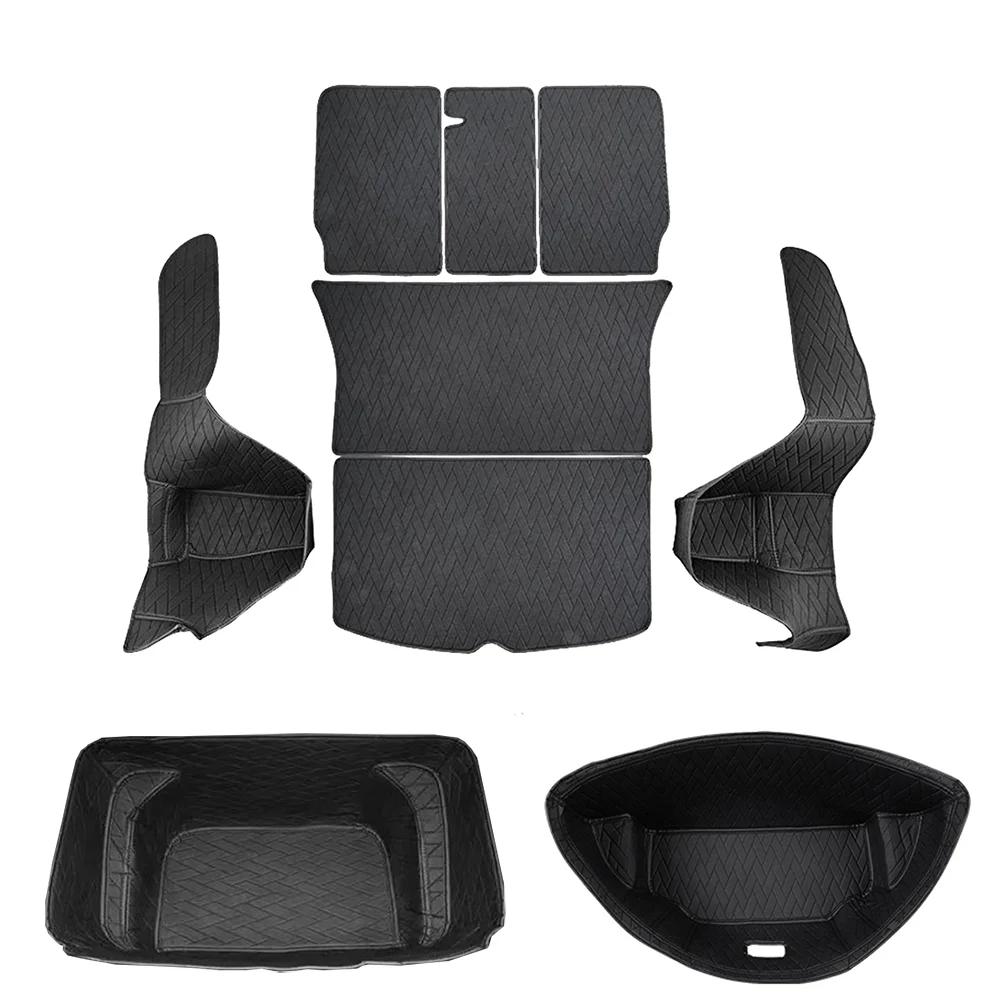 Leather Trunk Mats Fully Surrounded Waterproof Non-Slip Liner Custom Floor mat for Tesla Model Y Juniper 3 Highland 2017 to 2025