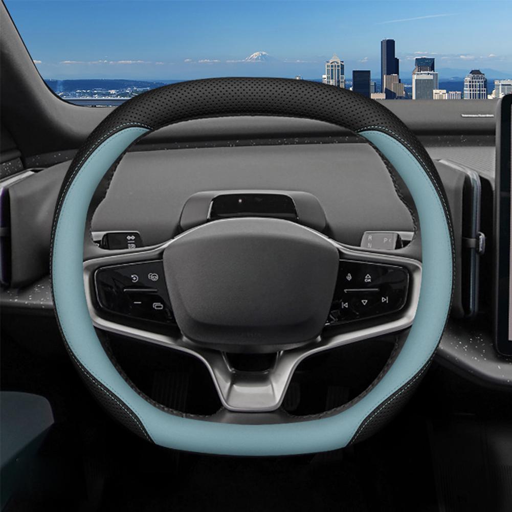 Für Volvo EX30 Auto-Lenkradbezug, Innenausstattung, Autozubehör, Leder, atmungsaktiv, rutschfest, bequemer Lenkradbezug