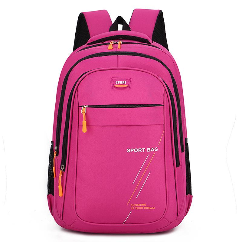 Modischer Rucksack mit großem Fassungsvermögen für Damen und Herren - Doppelschultergurt, Ideal für Sport, Business und Reisen rose rot