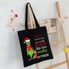 Christmas Printed Shoulder Bag Student Casual Handbag Large Capacity Canvas Bag