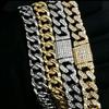 13MM Classic Half-Diamond Flip-Top Full-Diamond Cuban Link European & American Hip Hop Jewelry Unisex Bracelet Necklace