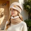 Comfortable Thermal Winter Gear Hat Neck Warmer Set Fleece Lined Knitted Hat Thickened Warm Stylish Gift for Her Knit And Scarf Women Cold