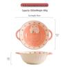 ZISIZ Strawberry Ceramic Rice Bowl Set