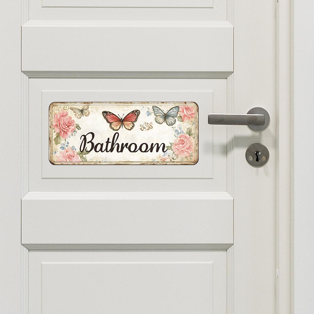 Bathroom Slogan Butterfly Poster Bathroom Home Beautification and Decoration Wall Stickers