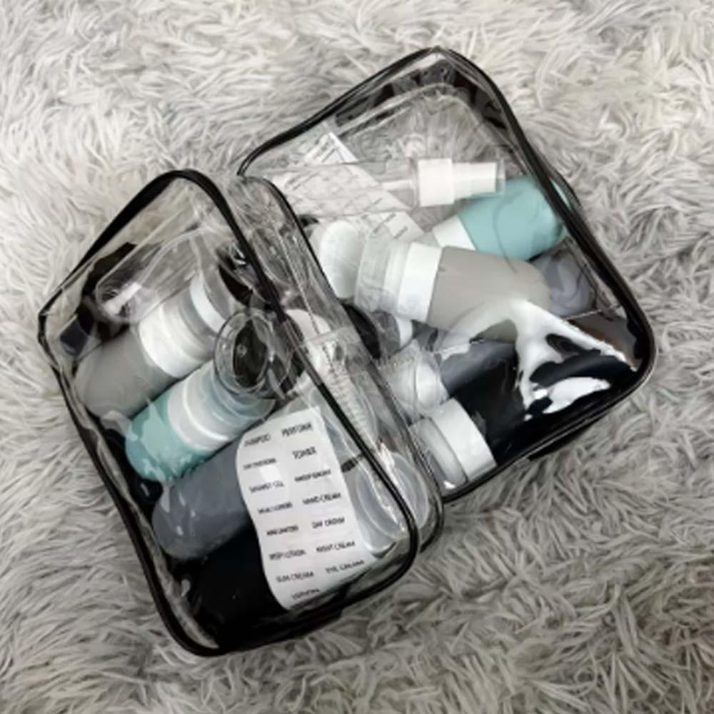 17pcs/set Refillable Squeeze Liquid Bottle Kit Empty Portable Lotion Container  Shampoo
