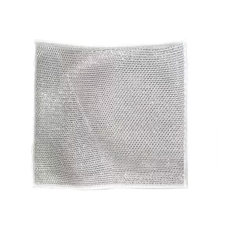 JNS-XWJ01 Double-Sided Silver Thread Thickened Dishcloths 20 шт./серебристый