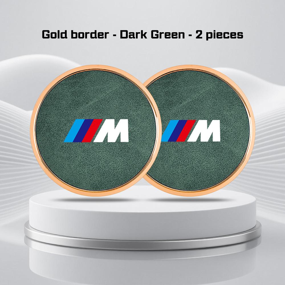 Alloy Leather Car Coaster Water Cup Mat for BMW E38 E46 E60 E70 F48 F30 F07 E92 G11 G32 G70 M M3 M5 M6 Anti-slip Pad Accessories sdbr2