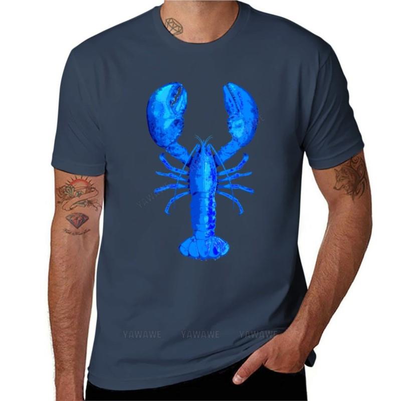 Blue Lobster Tshirt Funny T Shirt Summer Clothes Anime Fitted T Shirts For Unisex Teenagers Black Tshirt Summer
