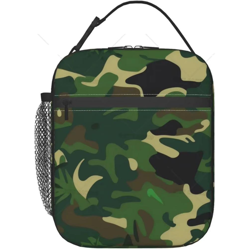 Colorful Painting Green Insulated Lunch Bag - Reusable Portable Lunch Box - Large Capacity Lunch Tote for Women Men Outdoors