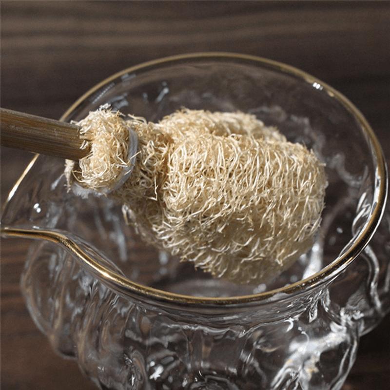 3PCS Hand-Made Loofah Loofah Pen Cleaner Cup Brush Teapot Brush Loofah Brush Kung Fu Tea Ceremony Parts