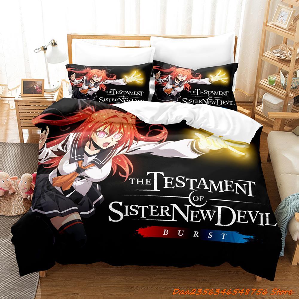 Comforter The Testament Of Sister New Devil Bedding Set Cartoon Anime Three-Piece Set Adult Kid Bedroom s 3D Kawaii Girl Bet
